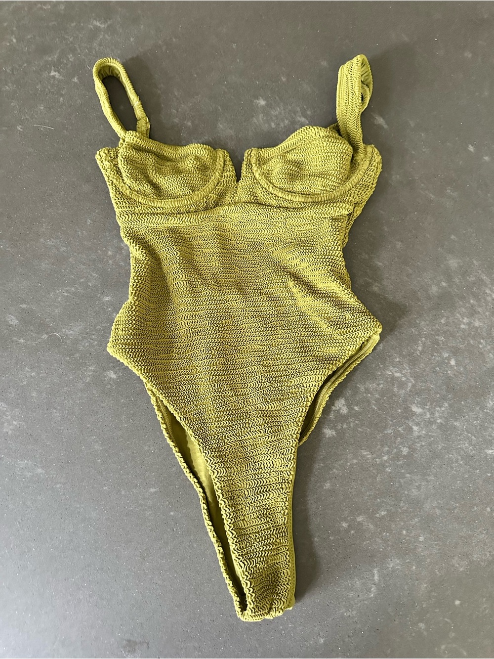 Monday Swimwear Clovelly Olive crinkle One-Piece Swimsuit